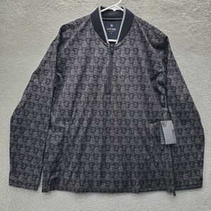 G/FORE Gs Golf Windbreaker Mens Medium Weather Resistant 1/4 Zip Gray Black NWT